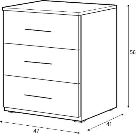 Beta Bedside Cabinet 46cm [Oak San Remo] - Image 3