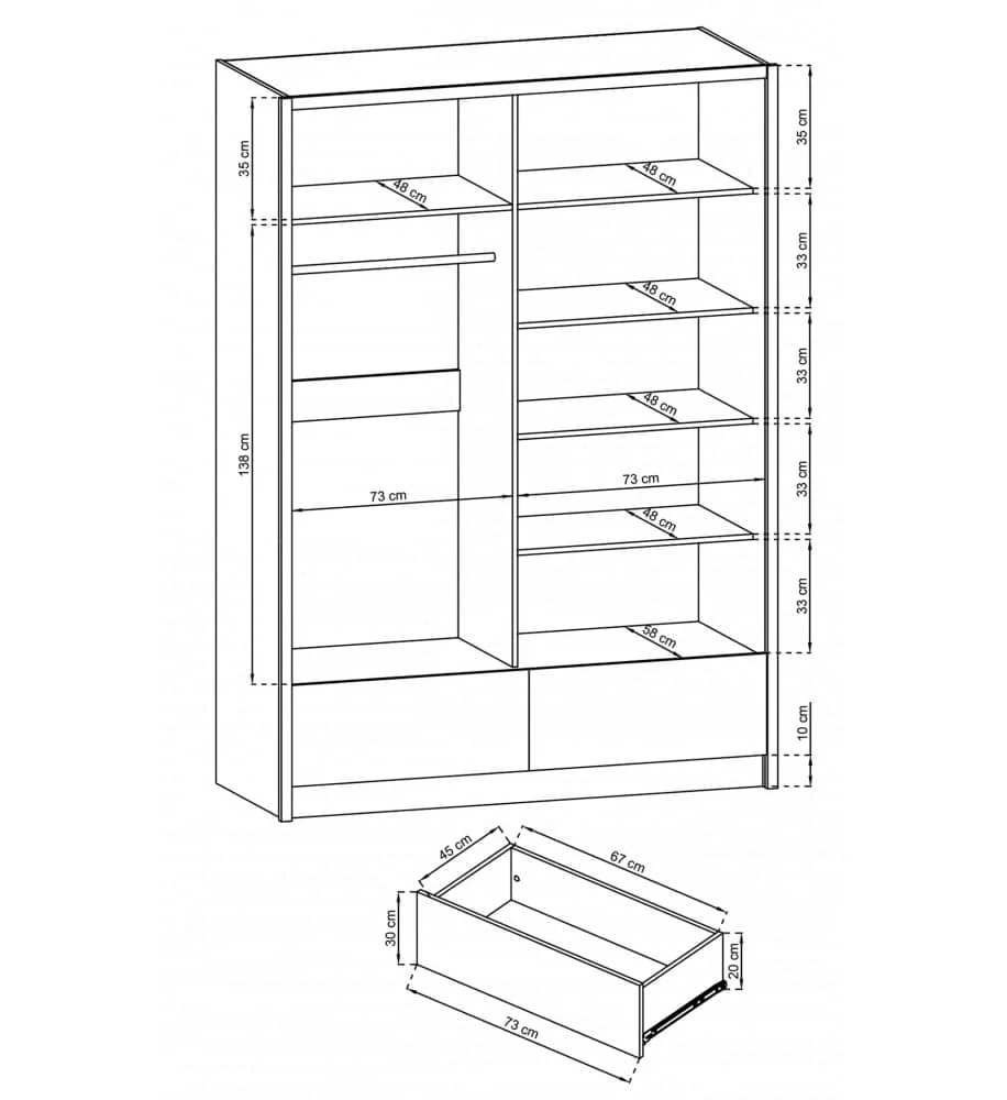 Aria I Sliding Door Wardrobe 154cm - Image 4