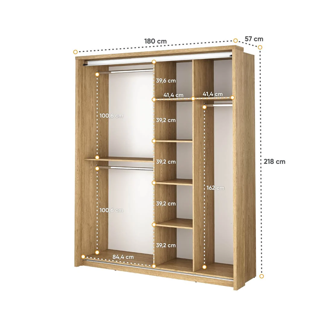 Arti 17 - 2 Sliding Door Wardrobe 180cm - Image 12