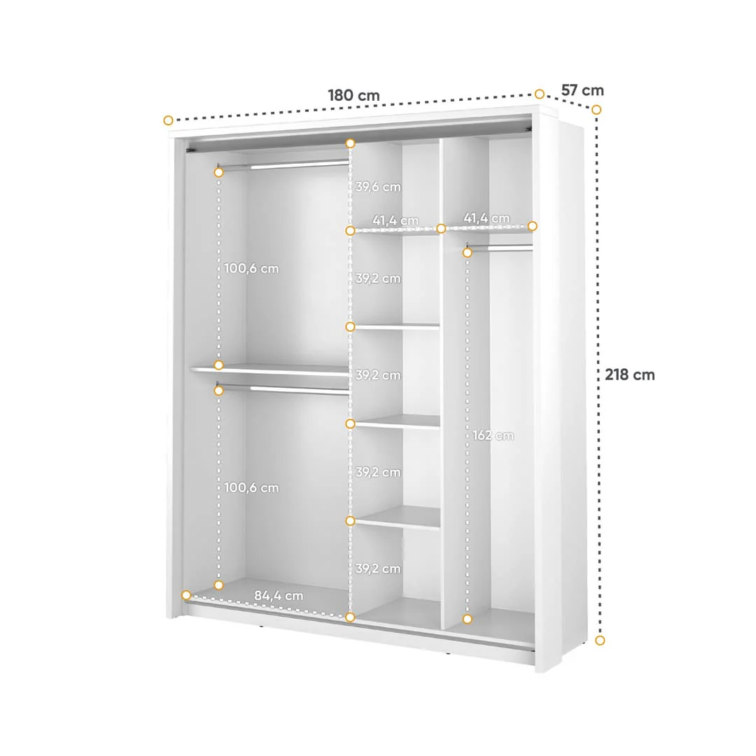 Arti 17 - 2 Sliding Door Wardrobe 180cm - Image 7