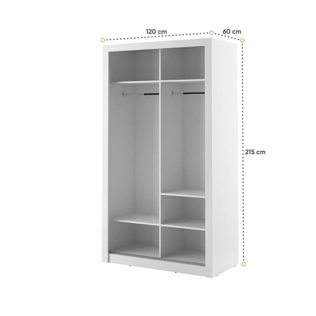 Arti 19 - 2 Sliding Door Wardrobe 120cm - Image 10