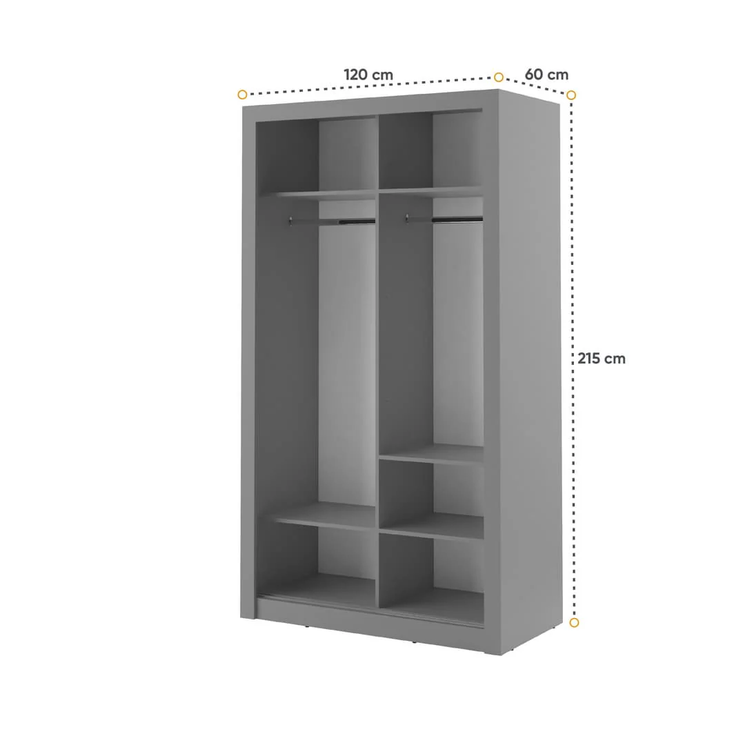 Arti 19 - 2 Sliding Door Wardrobe 120cm - Image 4