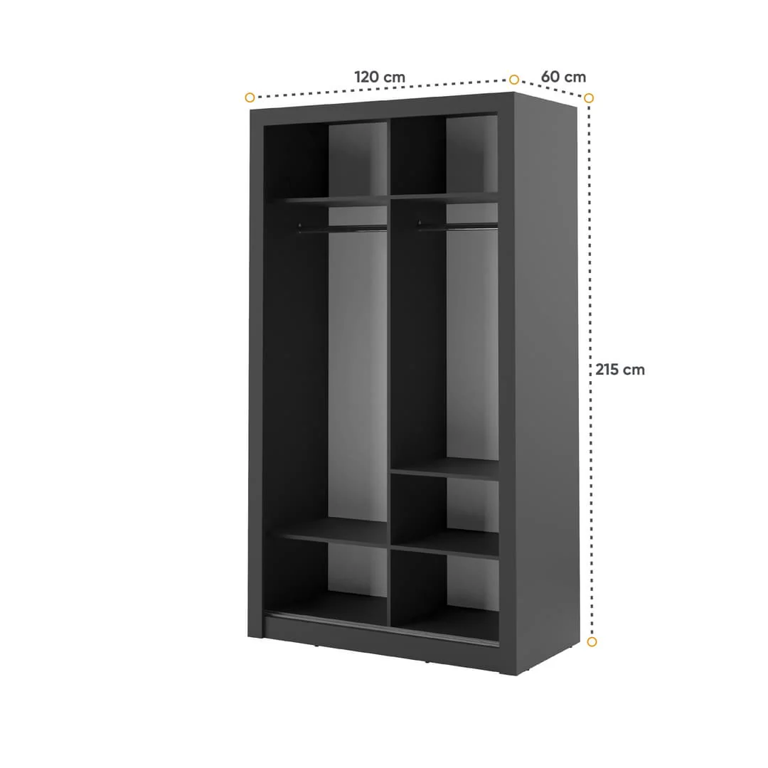 Arti 6 - 2 Sliding Door Wardrobe 120cm - Image 9