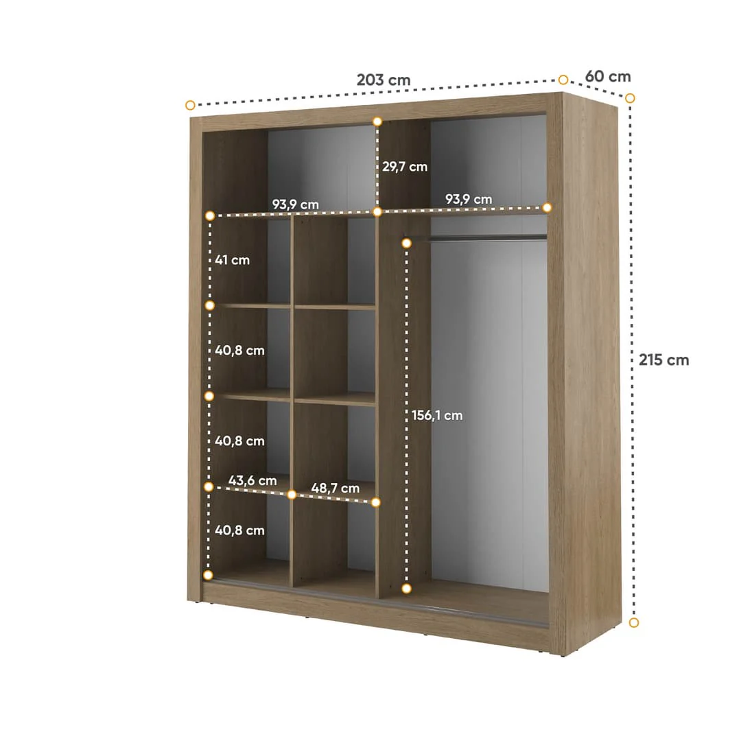 Arti 8 - 2 Sliding Door Wardrobe 203cm - Image 10