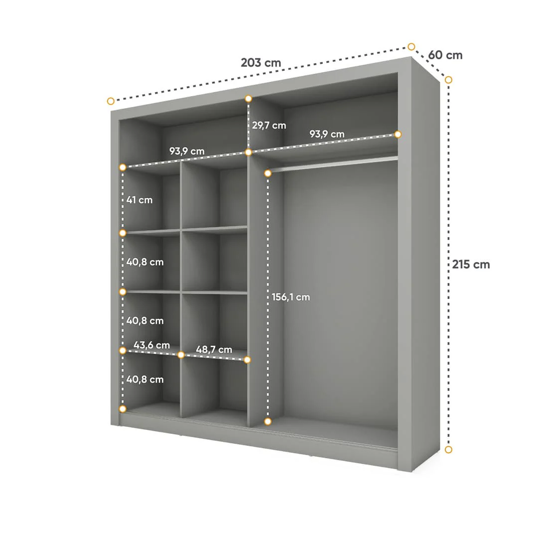 Arti 8 - 2 Sliding Door Wardrobe 203cm - Image 5