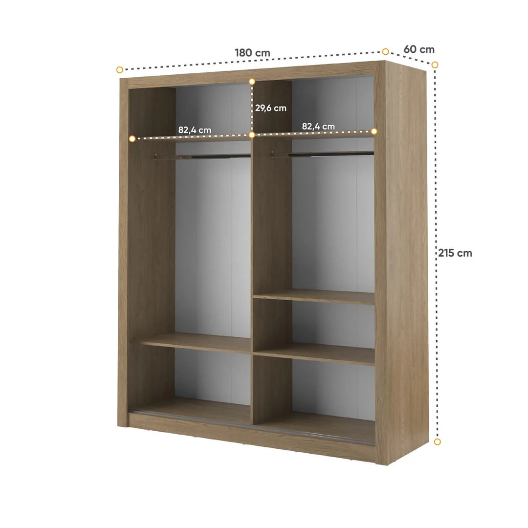 Arti 3 - 2 Sliding Door Wardrobe 181cm - Image 4