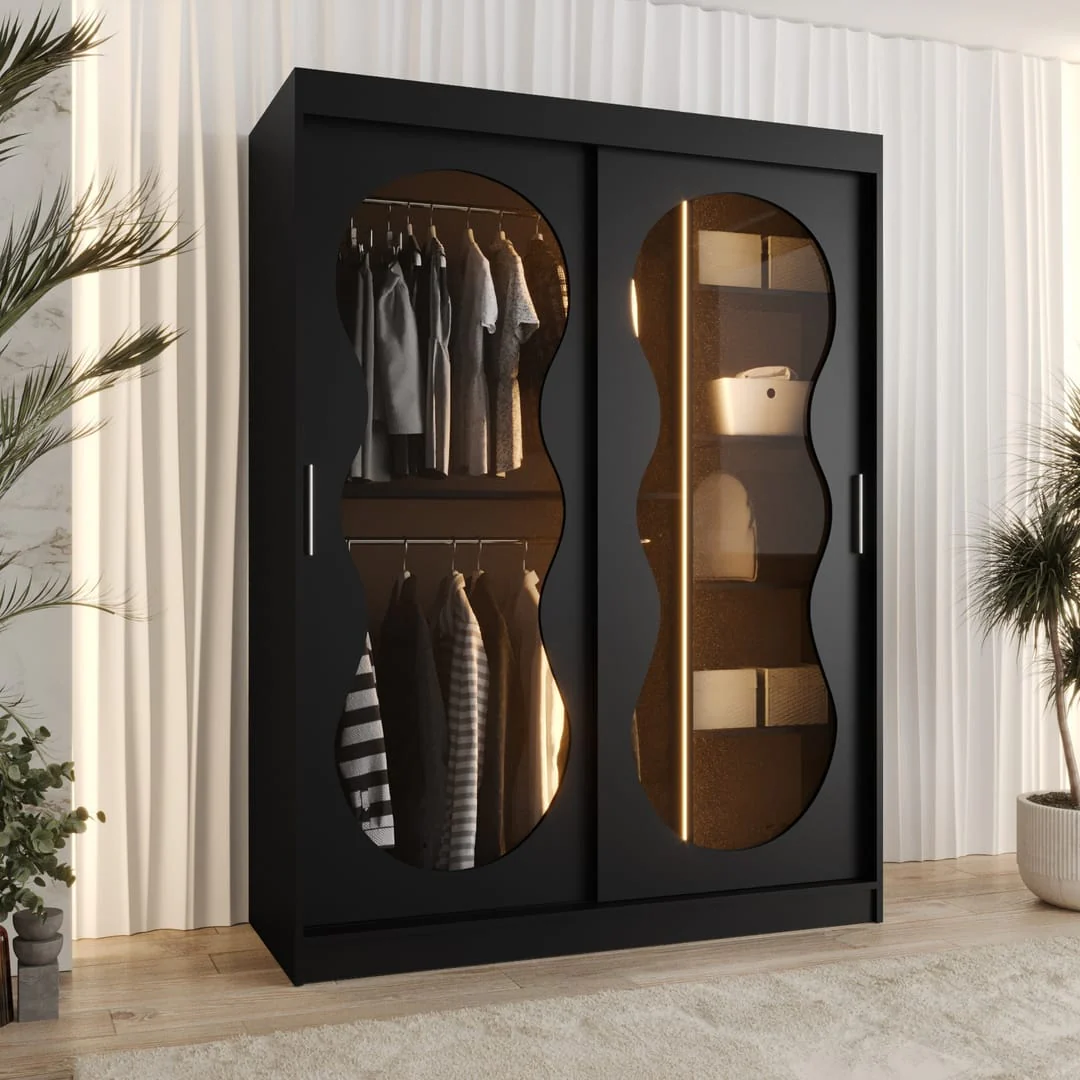 Bahrain III Sliding Door Wardrobe 150cm - Image 3