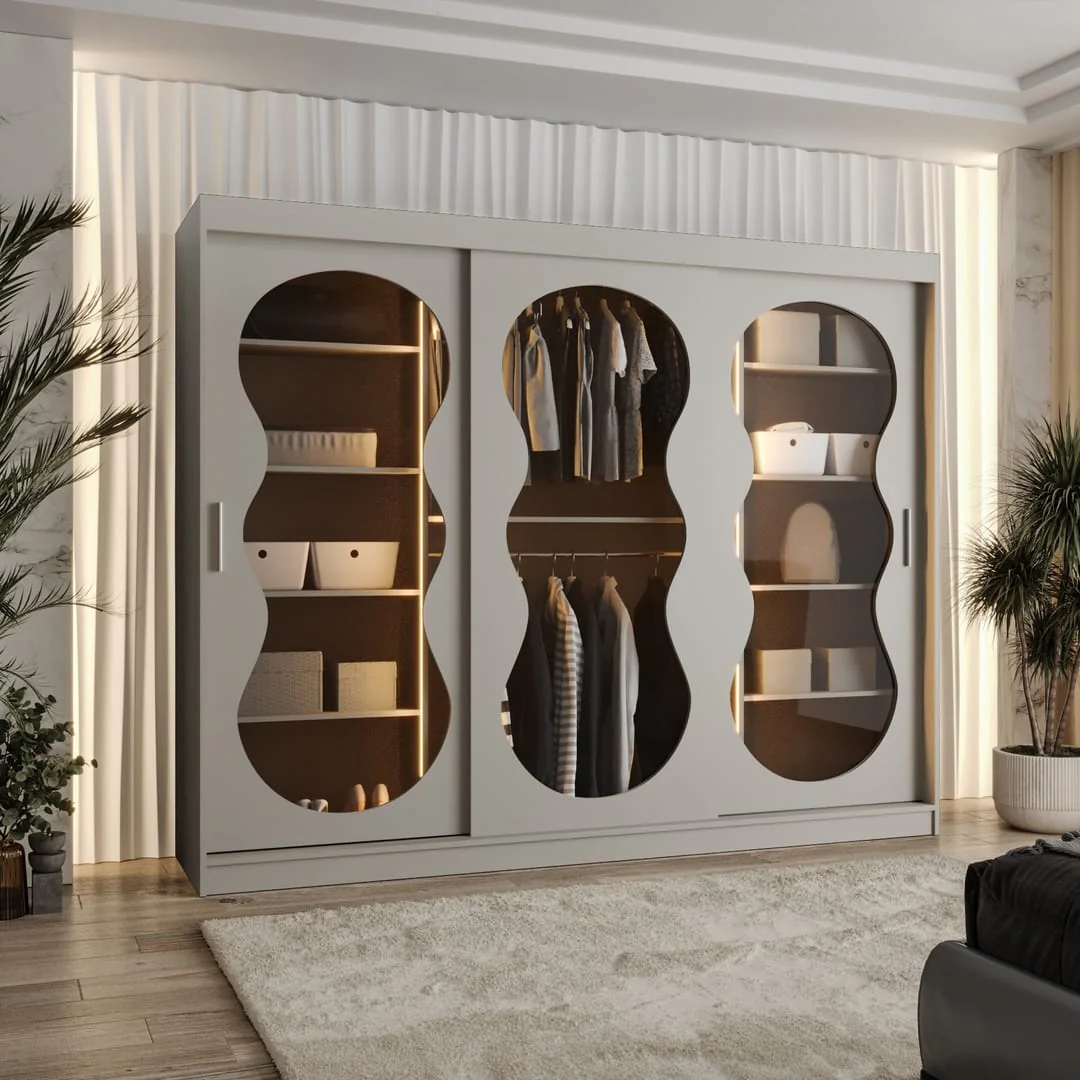 Bahrain III Sliding Door Wardrobe 250cm - Image 3
