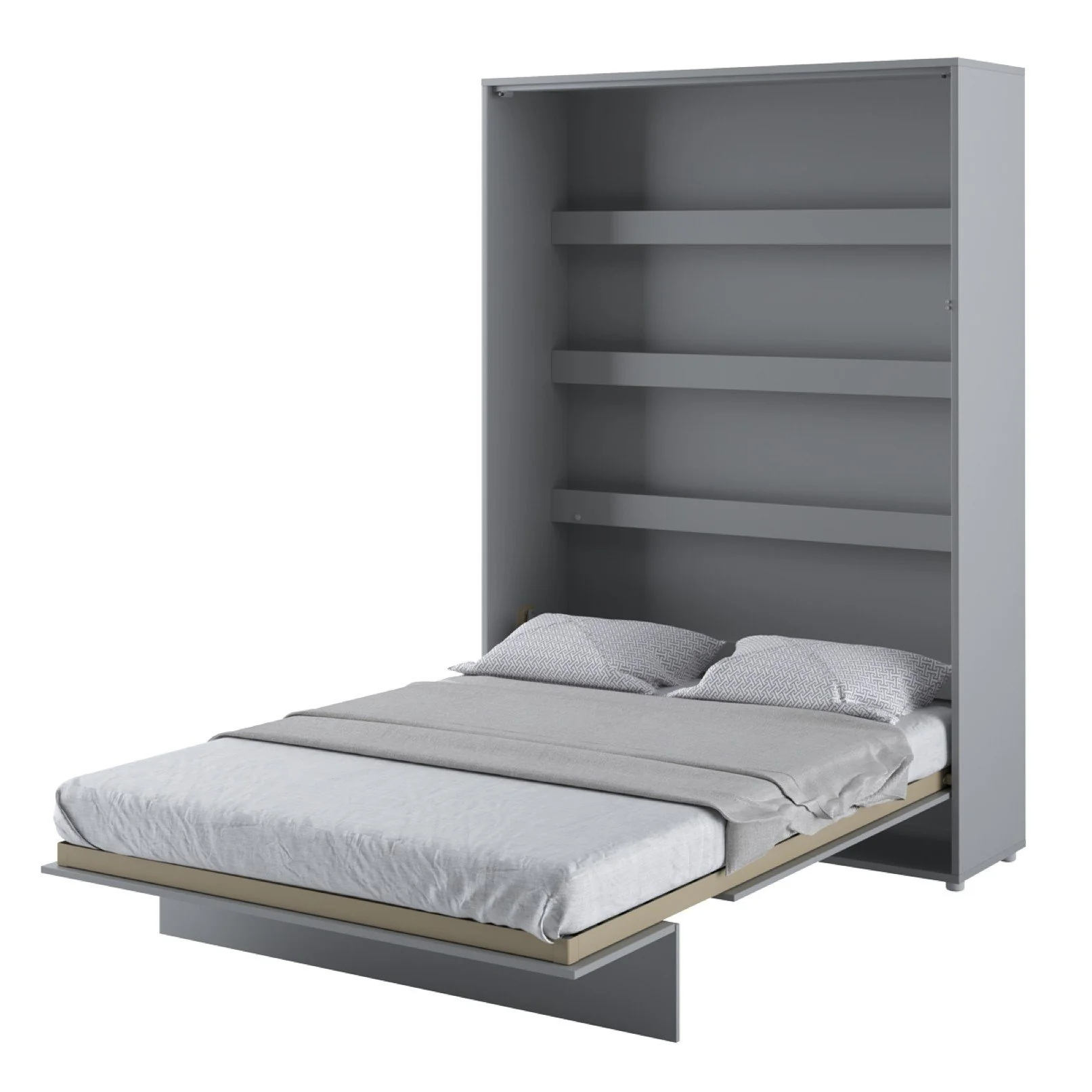 BC-01 Vertical Wall Bed Concept 140cm With Storage Cabinets and LED - Image 18