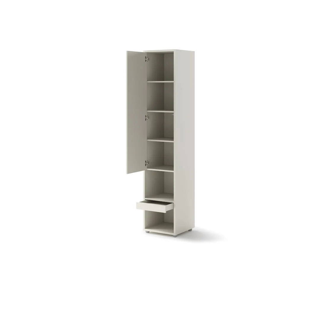 BC-01 Vertical Wall Bed Concept 140cm With Storage Cabinets and LED - Image 34
