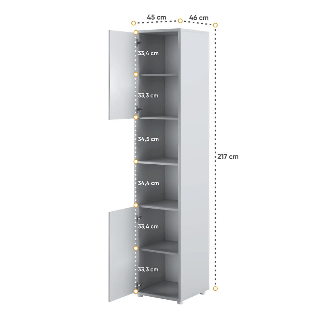 BC-03 Vertical Wall Bed Concept 90cm With Storage Cabinets and LED - Image 21