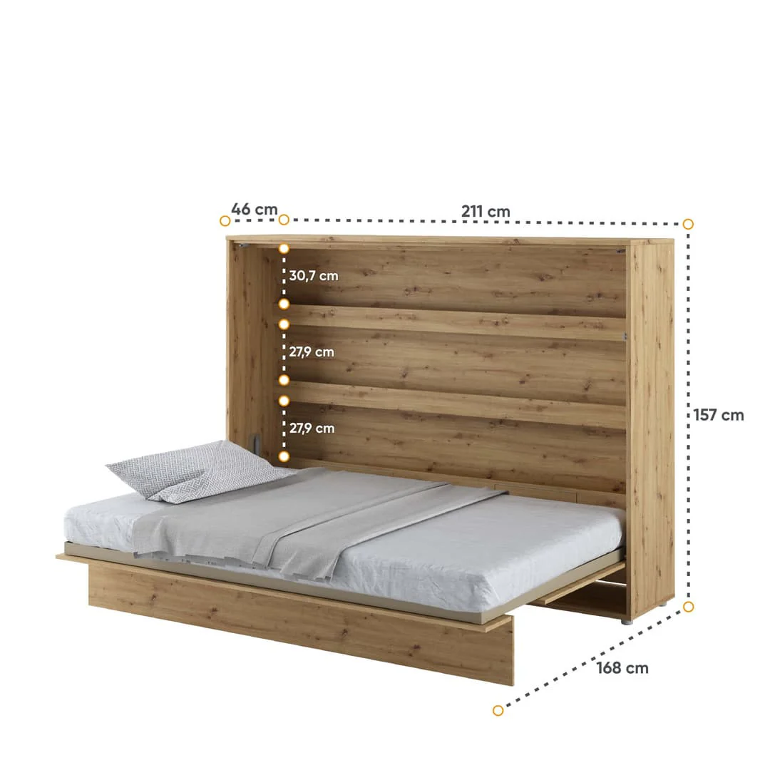 BC-04 Horizontal Wall Bed Concept 140cm With Storage Cabinet - Image 24
