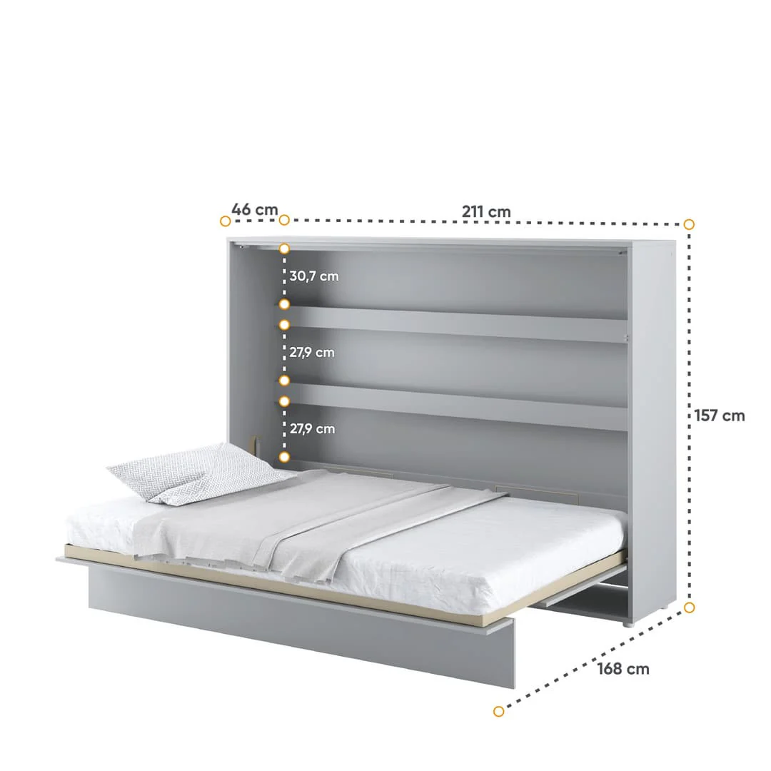 BC-04 Horizontal Wall Bed Concept 140cm With Storage Cabinet - Image 5