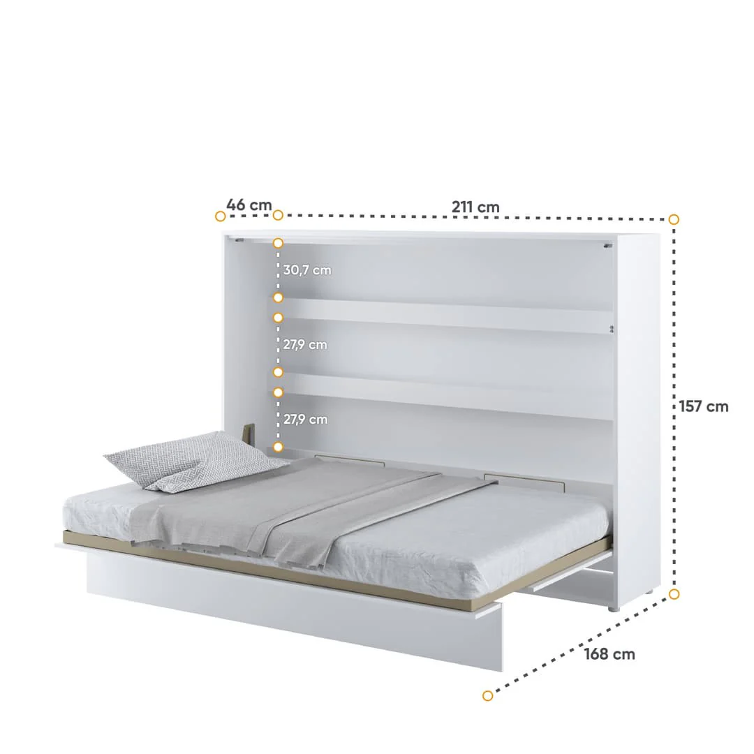 BC-04 Horizontal Wall Bed Concept 140cm With Storage Cabinet - Image 9