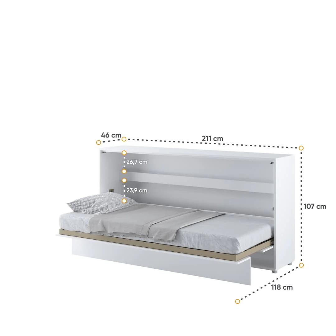 BC-06 Horizontal Wall Bed Concept 90cm With Storage Cabinet - Image 13