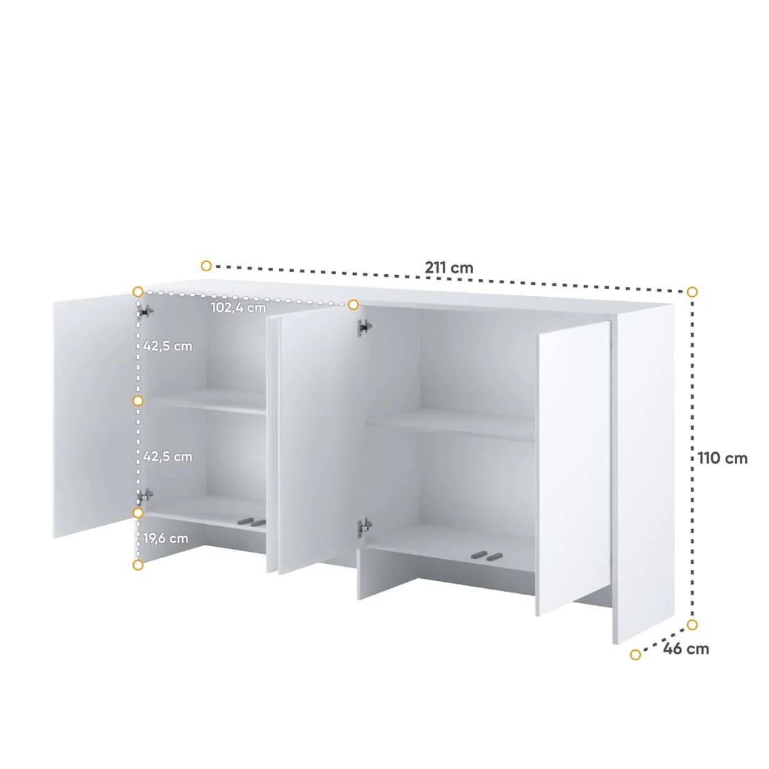 BC-06 Horizontal Wall Bed Concept 90cm With Storage Cabinet - Image 16