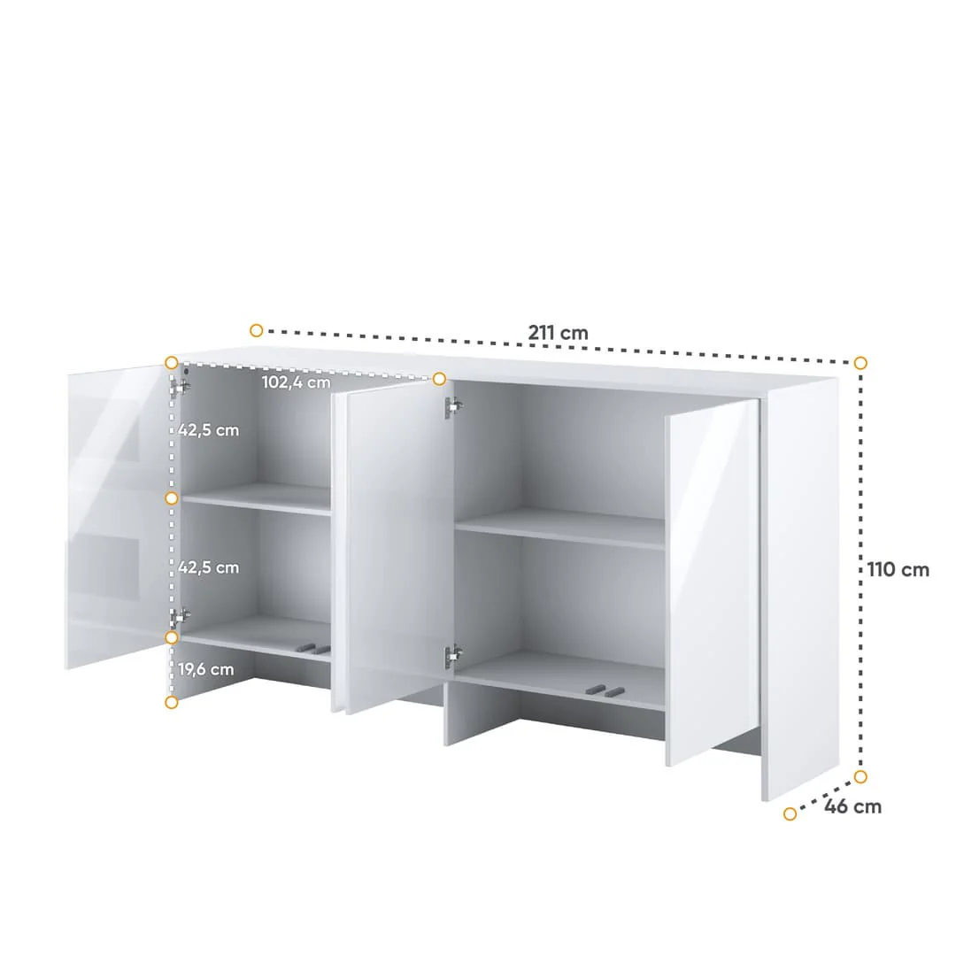 BC-06 Horizontal Wall Bed Concept 90cm With Storage Cabinet - Image 20