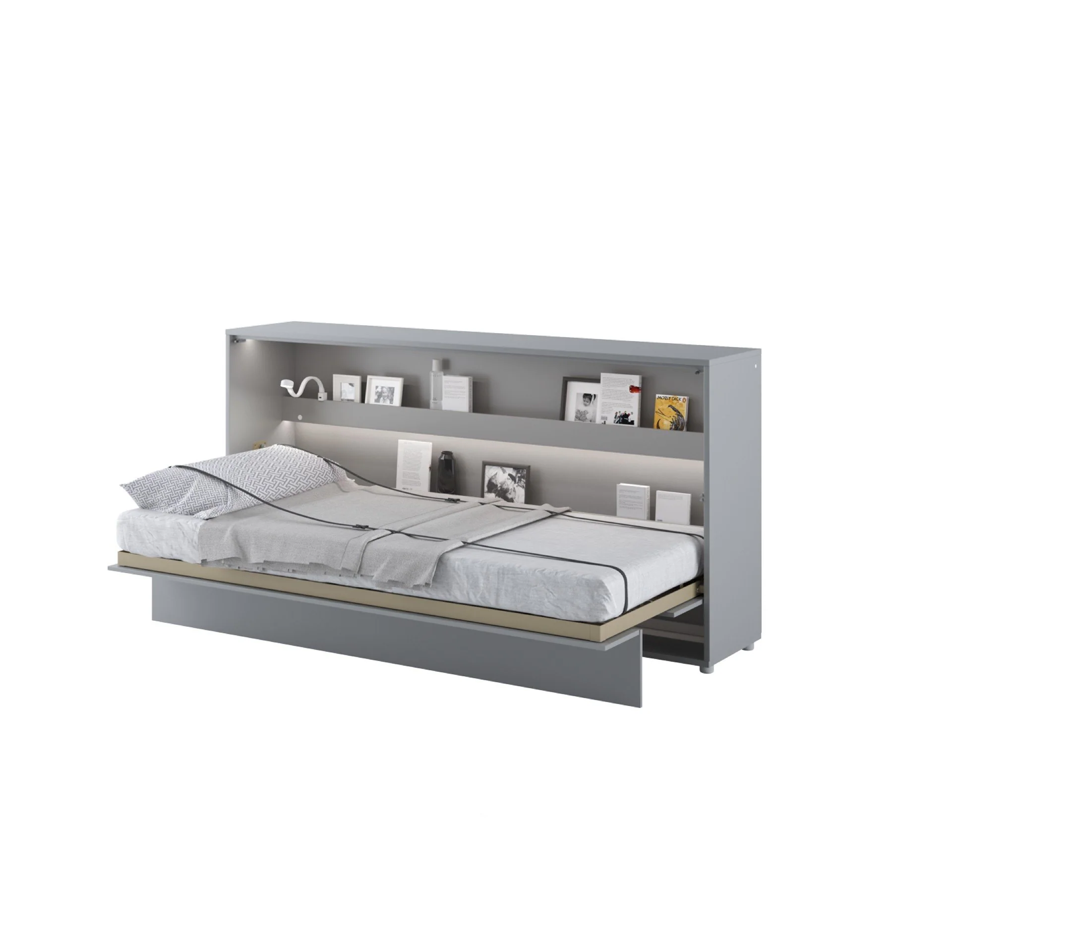 BC-06 Horizontal Wall Bed Concept 90cm With Storage Cabinet - Image 6