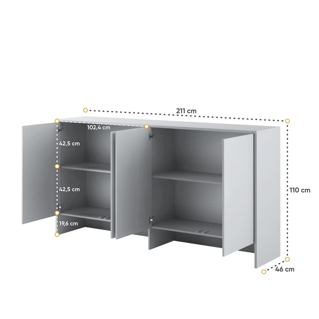 BC-06 Horizontal Wall Bed Concept 90cm With Storage Cabinet - Image 9