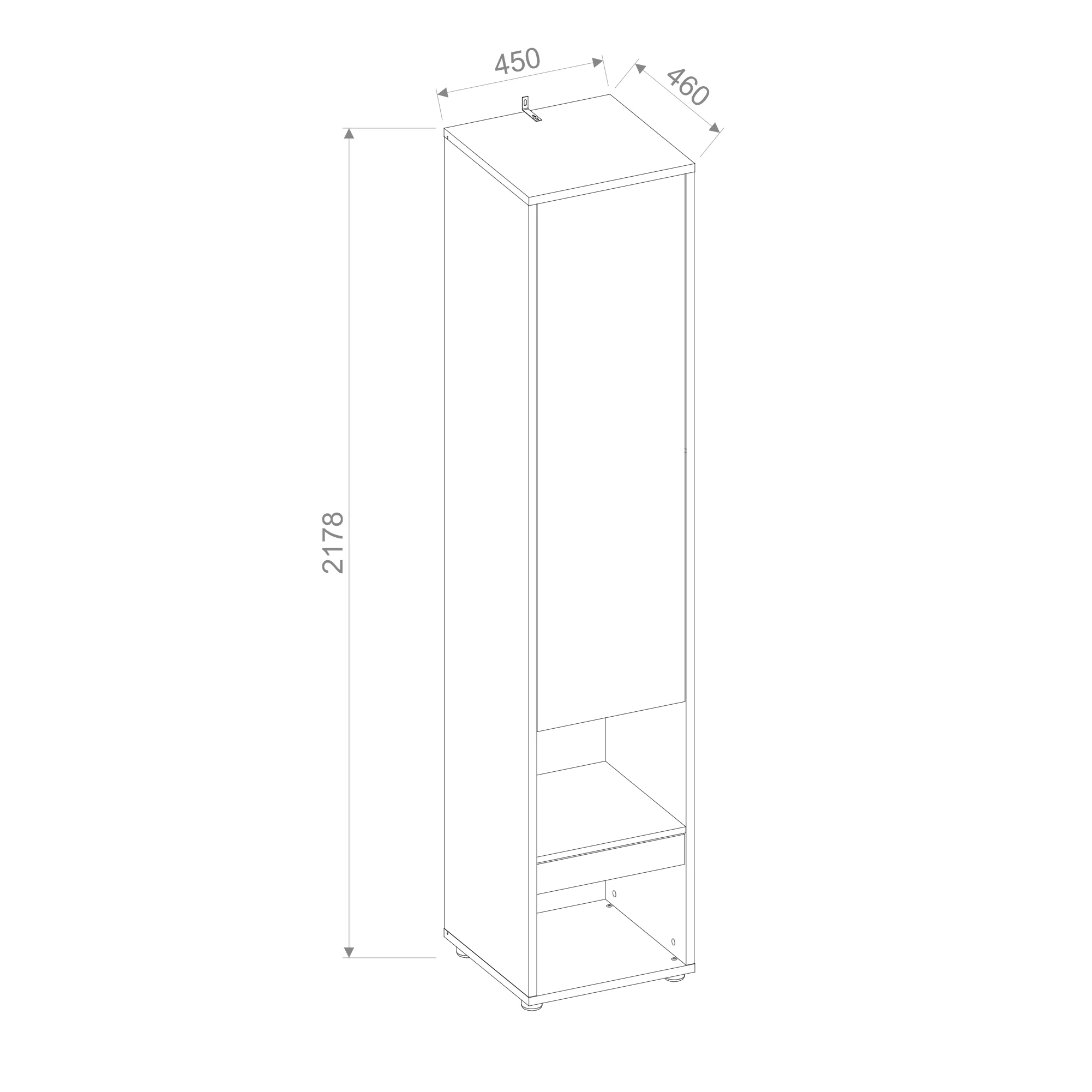 BC-07 Tall Storage Cabinet for Vertical Wall Bed Concept - Image 3
