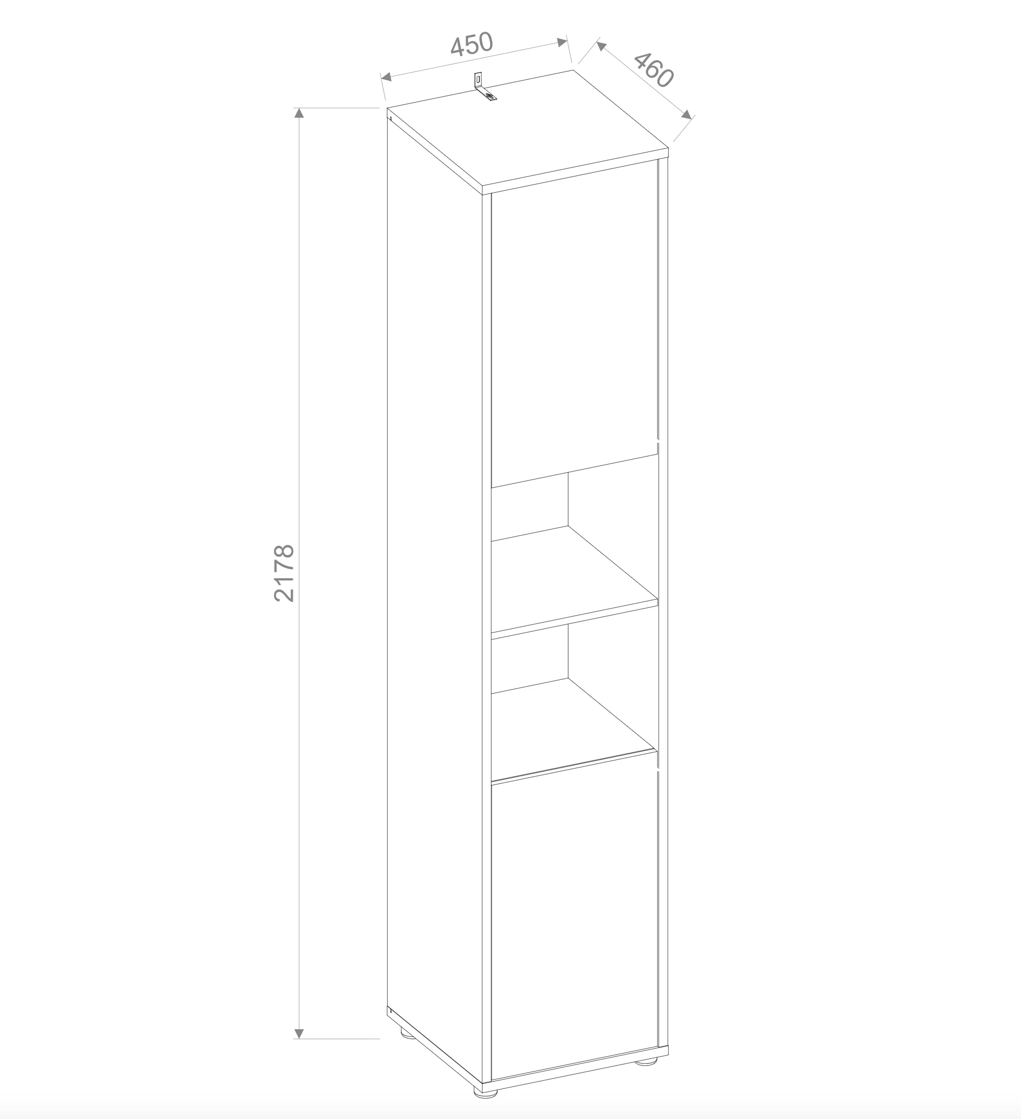 BC-08 Tall Storage Cabinet for Vertical Wall Bed Concept - Image 5
