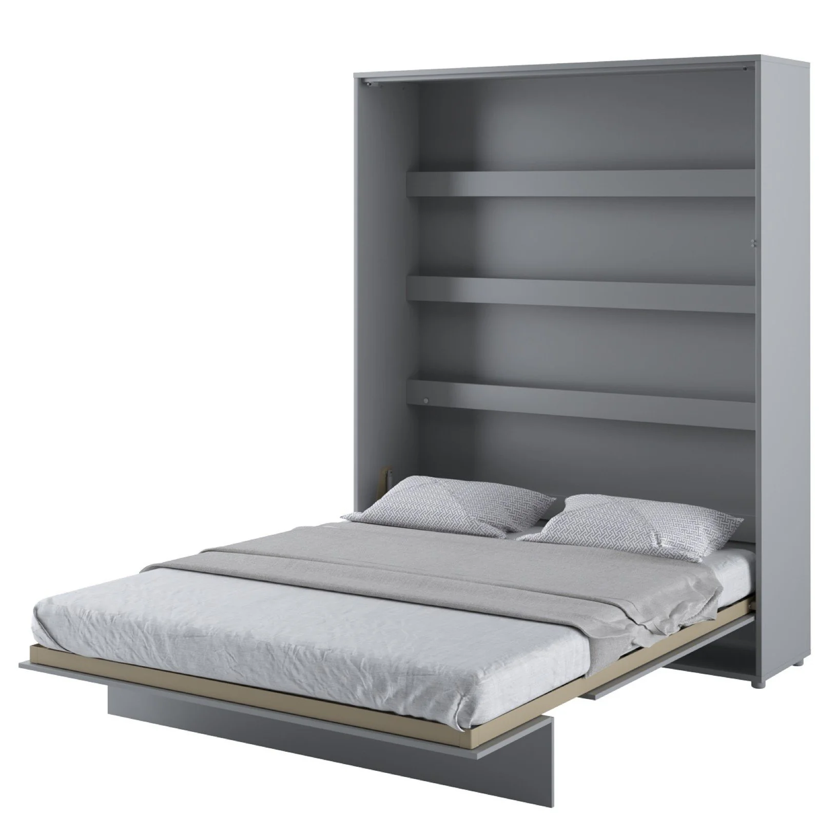 BC-12 Vertical Wall Bed Concept 160cm With Storage Cabinets and LED - Image 18