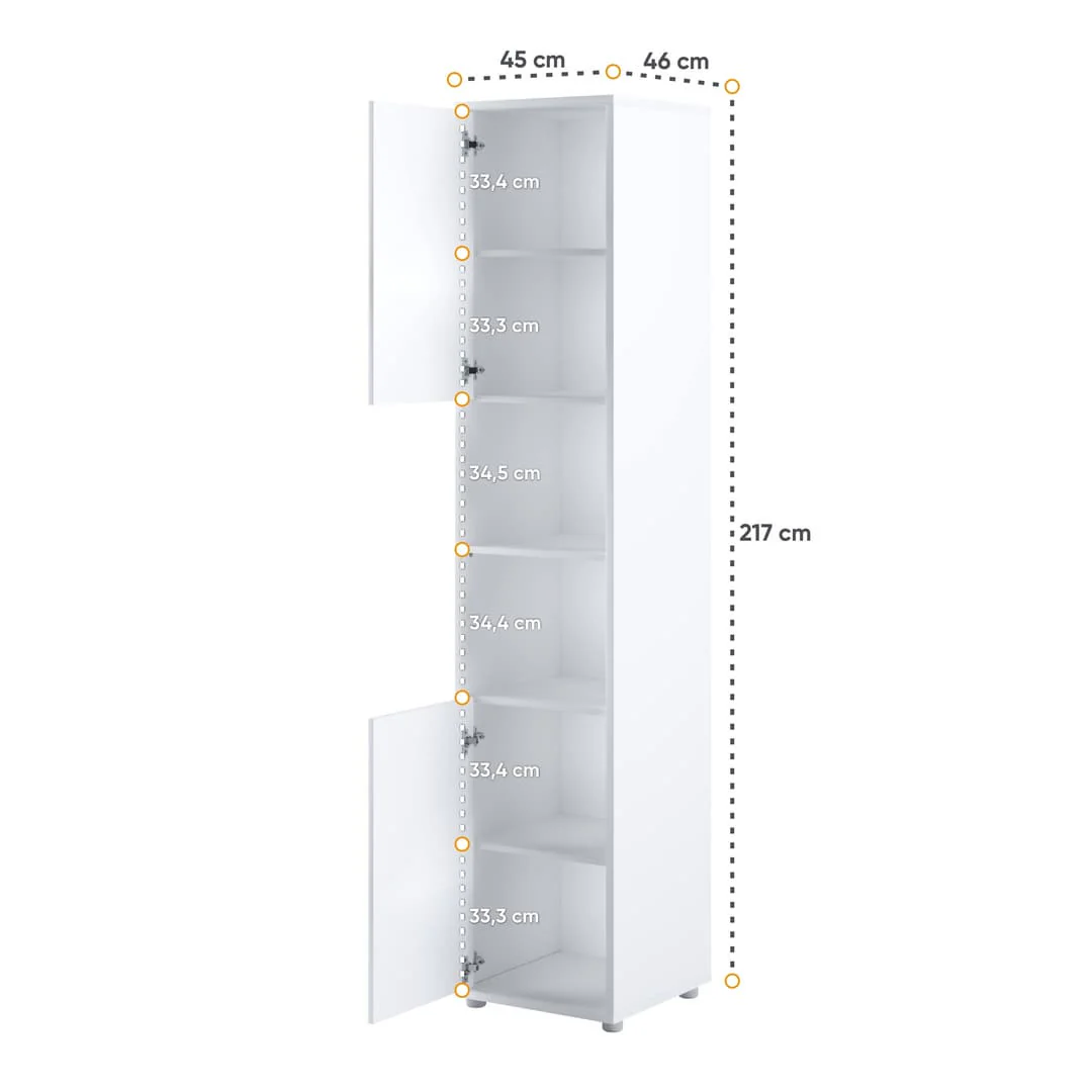 BC-13 Vertical Wall Bed Concept 180cm With Storage Cabinets and LED - Image 9