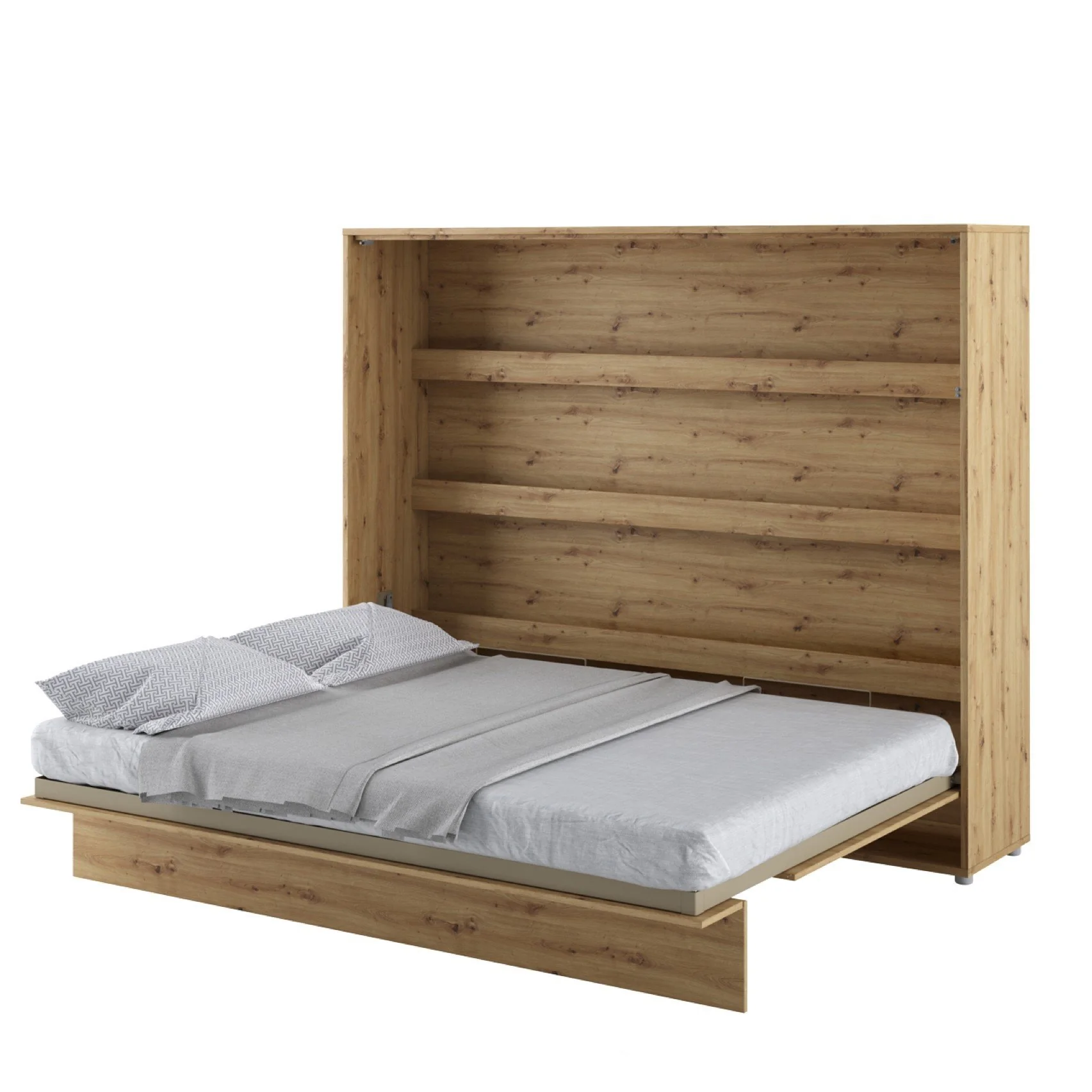 BC-14 Horizontal Wall Bed Concept 160cm With Storage Cabinet - Image 29