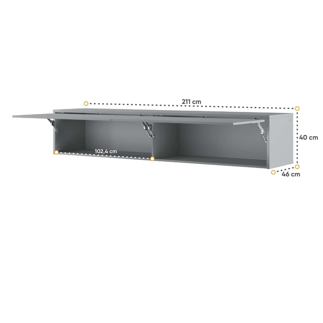 BC-14 Horizontal Wall Bed Concept 160cm With Storage Cabinet - Image 9