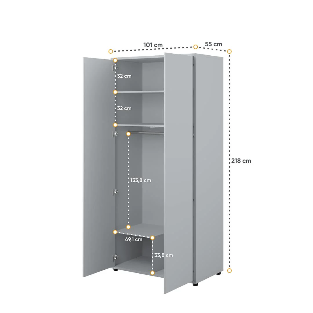 Bed Concept BC-20 Hinged Door Wardrobe 101cm - Image 11