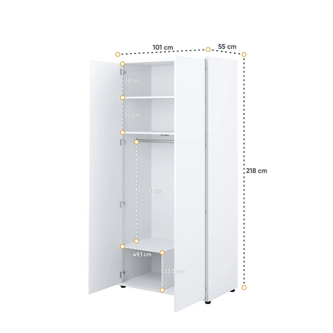 Bed Concept BC-20 Hinged Door Wardrobe 101cm - Image 3