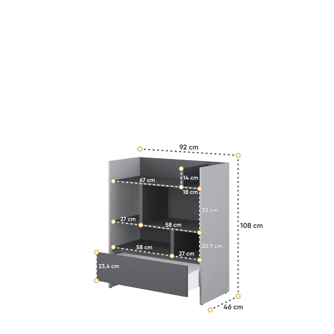 Bed Concept BC-25 Sideboard Cabinet 92cm - Image 12