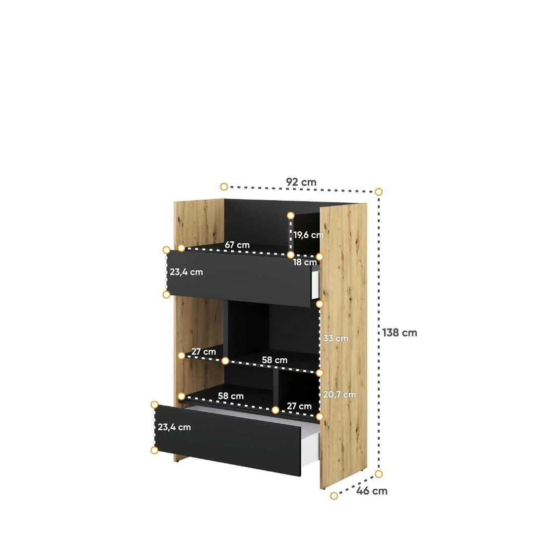 Bed Concept BC-26 Sideboard Cabinet 92cm - Image 8