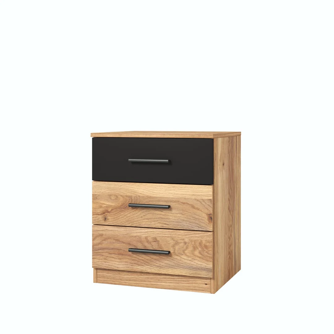 Beta Bedside Cabinet 46cm [Oak Mauvella] - Image 2