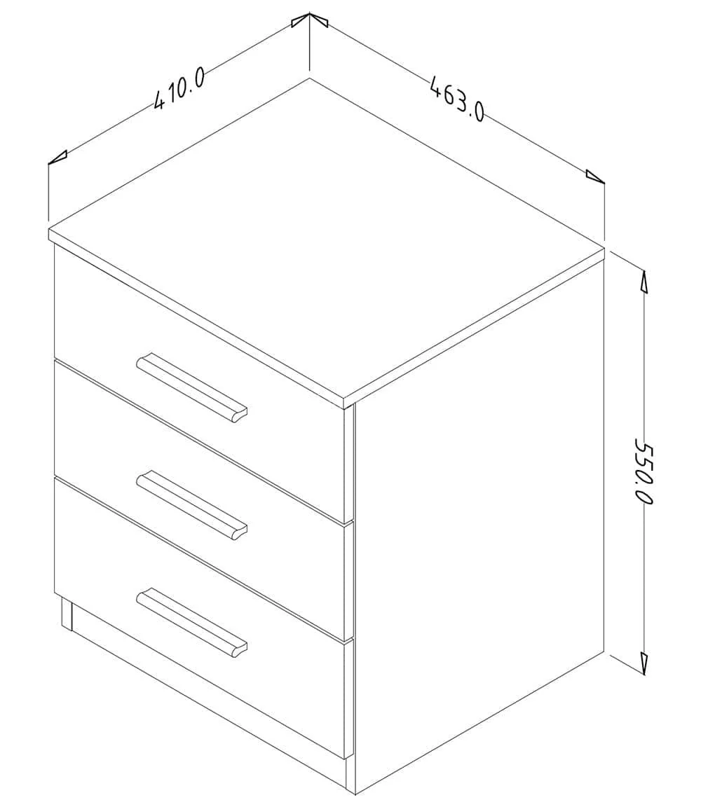 Beta Bedside Cabinet 46cm [Oak Monastery] - Image 3