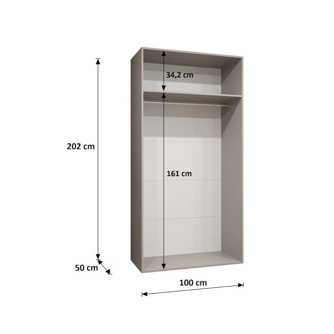 Piano III Hinged Door Wardrobe 100cm - Image 7