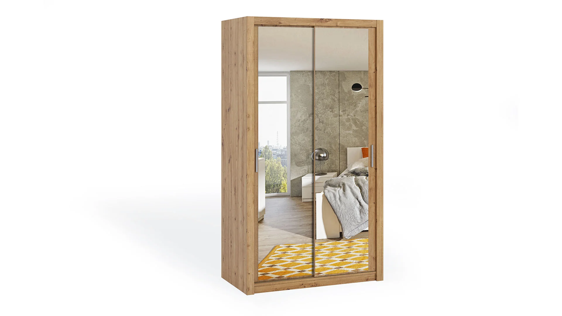 Bono Sliding Door Wardrobe With Mirrors 120cm - Image 6