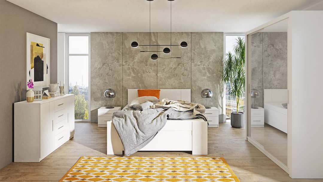 Bono Sliding Door Wardrobe With Mirrors 150cm - Image 4