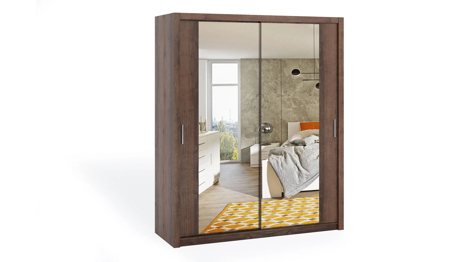 Bono Sliding Door Wardrobe With Mirrors 180cm - Image 6