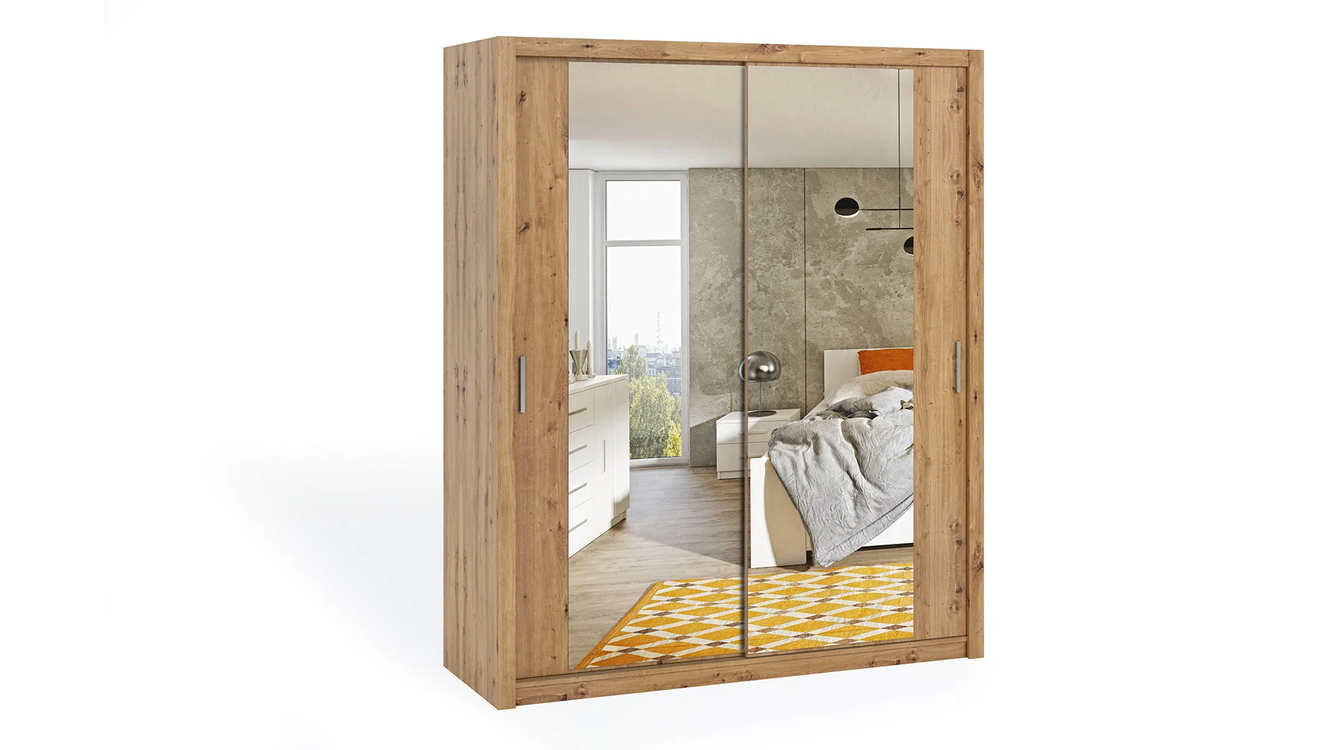 Bono Sliding Door Wardrobe With Mirrors 180cm - Image 9