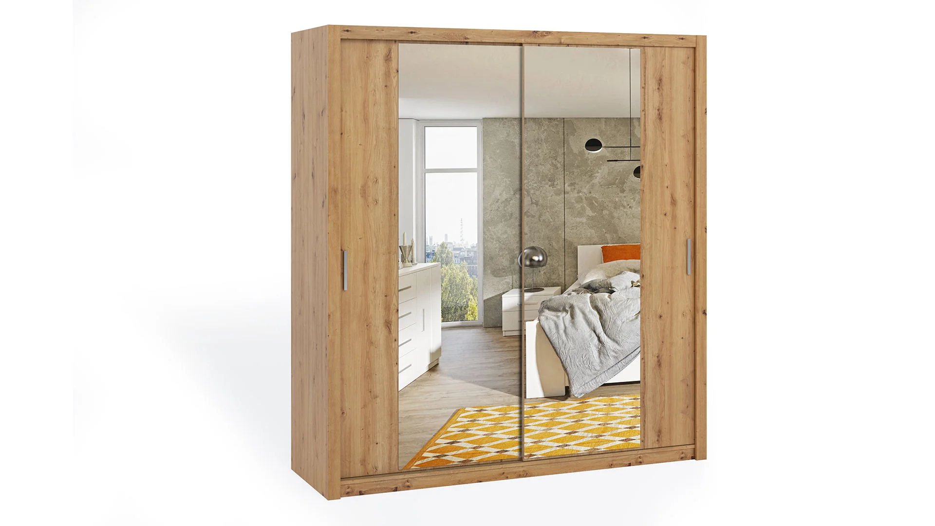 Bono Sliding Door Wardrobe With Mirrors 200cm - Image 5