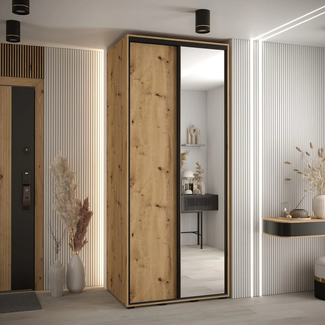 Cannes III Sliding Door Wardrobe 100cm - Image 4