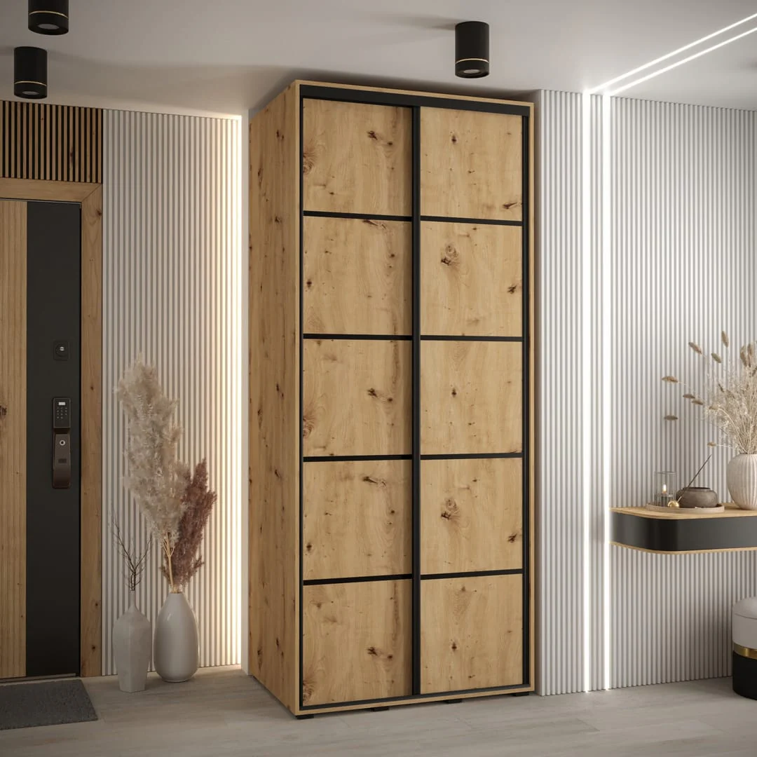 Cannes IV Sliding Door Wardrobe 100cm - Image 4