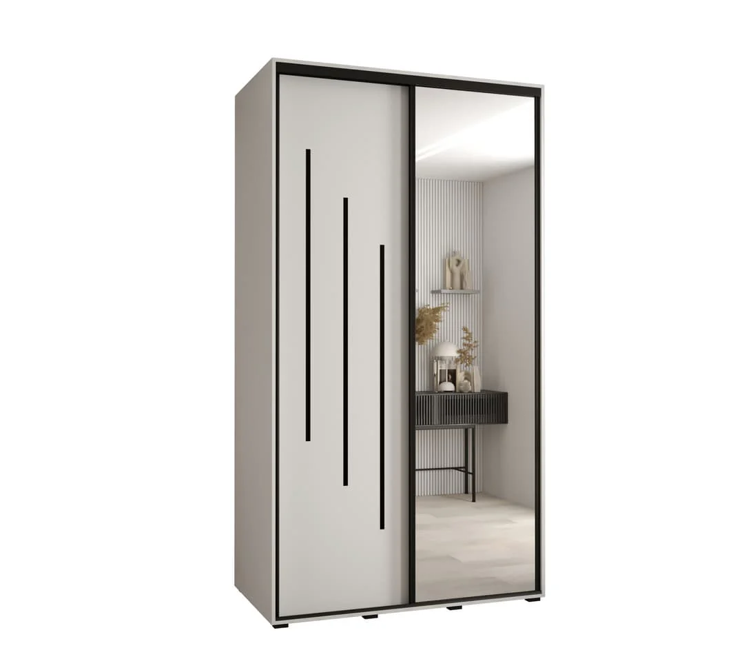 Cannes IX Sliding Door Wardrobe 130cm - Image 8