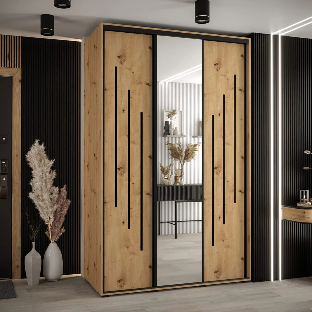 Cannes IX Sliding Door Wardrobe 150cm - Image 4
