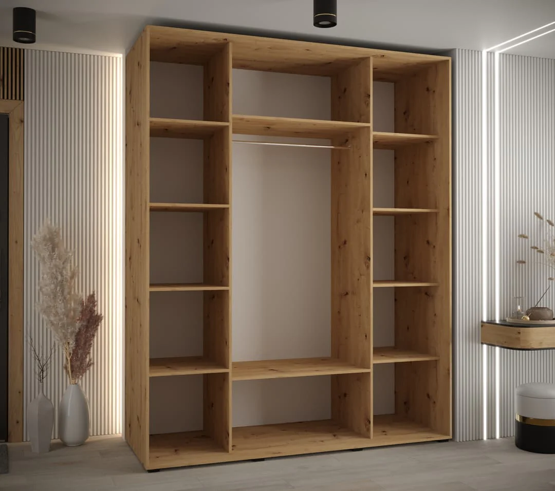 Cannes IX Sliding Door Wardrobe 190cm - Image 6