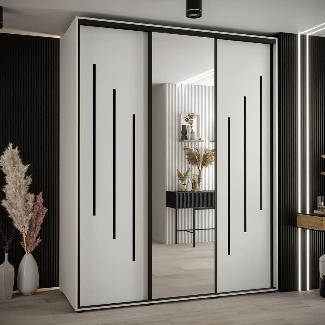 Cannes IX Sliding Door Wardrobe 190cm - Image 8