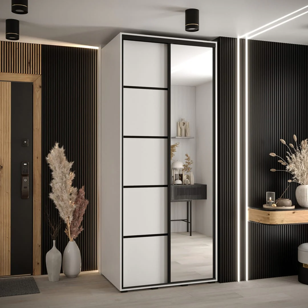 Cannes V Sliding Door Wardrobe 100cm - Image 8