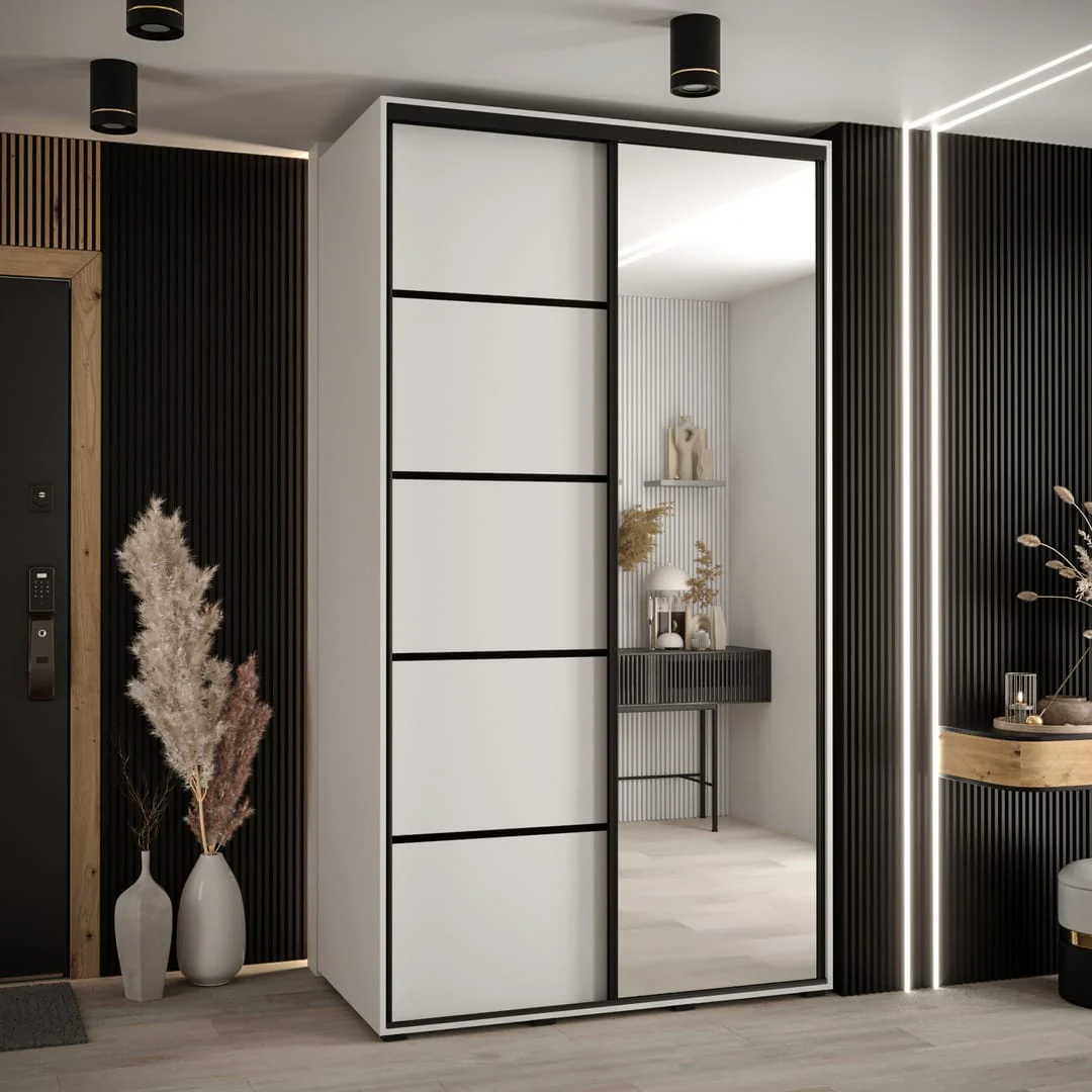 Cannes V Sliding Door Wardrobe 140cm - Image 5