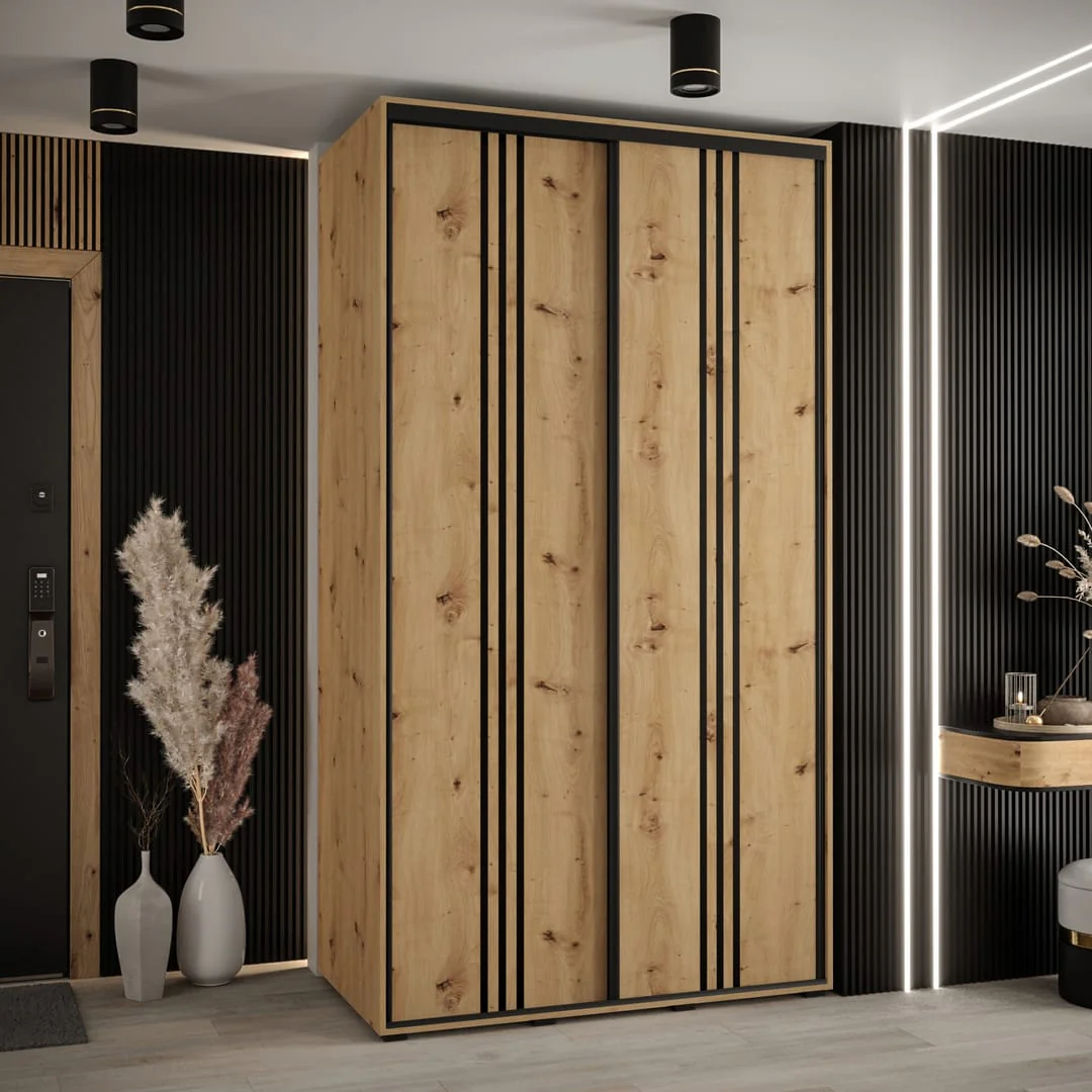 Cannes VI Sliding Door Wardrobe 130cm - Image 4